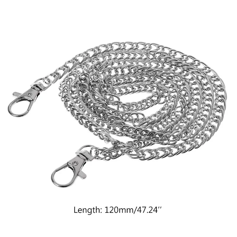 Silver THINKTHENDO Сменные сумочки, сумки, сумки с ручками, кожзам, ремешок на цепочке, сумка на ремне, сумка с ручками, фурнитура, длина 120 см - Цвет: Silver
