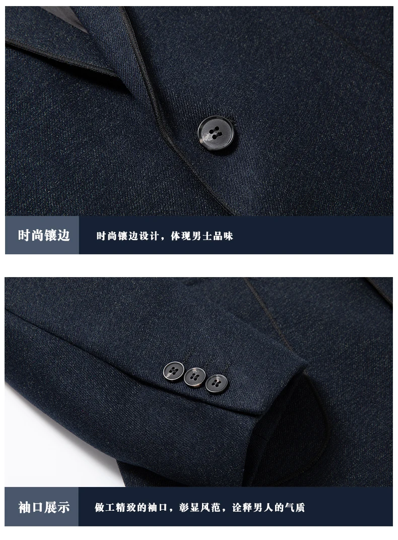 WAEOLSA Elegance Man Slim Fit Blazer Navy Blue Suit Coat Men Smart Casual Blazers Masculino Uniform Tailored Blazer Mens Couture (1)