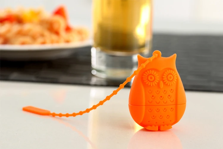 Set of 4 Silicone Owl Tea Bag Creative Silicone Tea Infuser Filter for Mug Tea Pot Empty Tea Bags for Loose Tea Kitchen Accessories (7)
