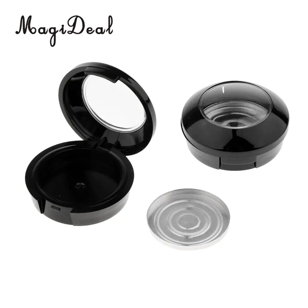 2pcs Cosmetic Empty Palette Eyeshadow Eyebrow Powder Blusher Makeup Case Highlighters Container Mirror Inside