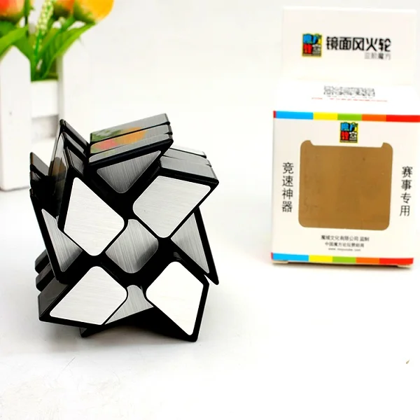 Новейший Moyu MoFangJiaoShi 3x3 ветряная мельница зеркальный куб Волшебная Головоломка матовый стикер 57 мм развивающие игрушки черный Twisty - Цвет: black silver