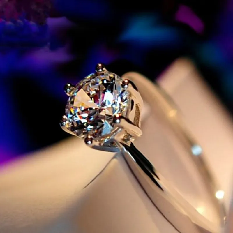 Романтические свадебные кольца, Женские Ювелирные изделия, кольца с кубическим цирконием для женщин, 925 серебряное кольцо, ювелирные изделия с кристаллами для девушек