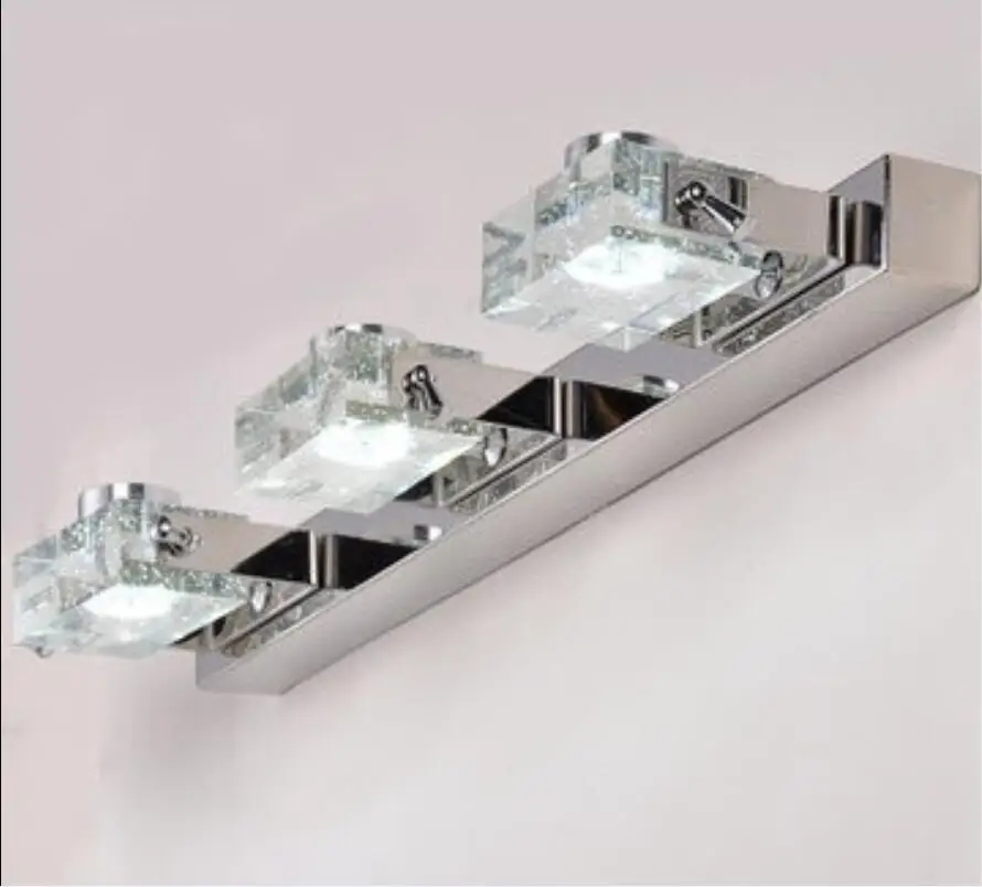 Mirror front light crystal lens headlight wall lamp is made of stainless steel bathroom toilet k9 crystal craft bubbles FG16