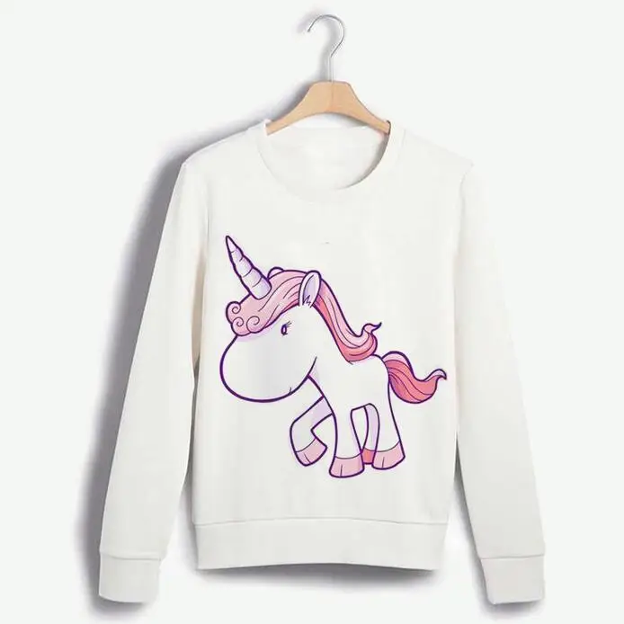 

Character Design Sweatshirt Cute Unicorn Print new Suit Women Hoodies Sweatshirts Pullover Moletom Feminino Sudaderas O-neck