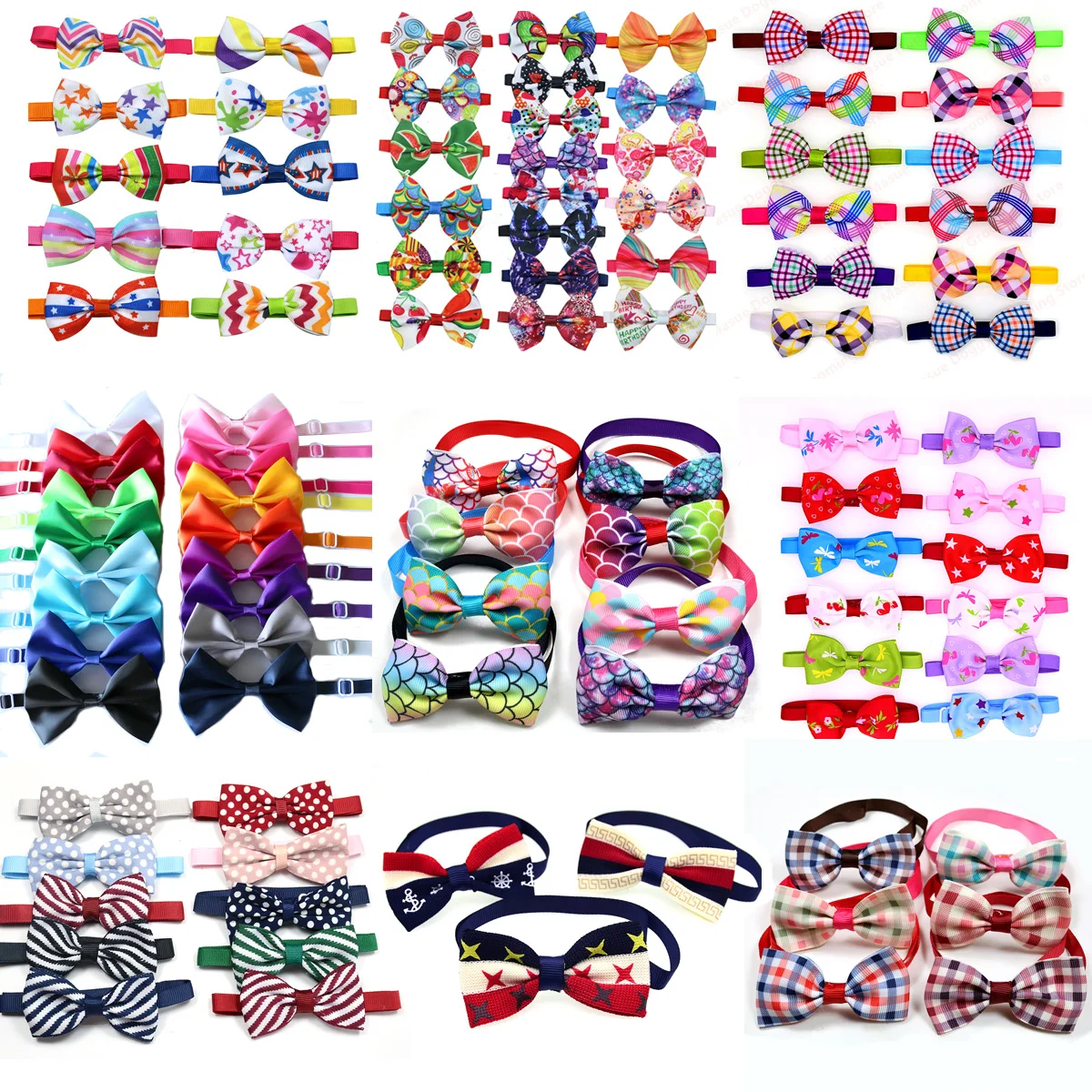 

100PCS Choose Styles Pet Puppy Dog Cat Bow Ties Adjustable Dog Grooming Accessories Bowties for Small Dogs Pet Product