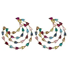 4 цвета, дизайн, акриловые серьги-гвоздики в форме Луны, женские модные ювелирные изделия, богемные простые коллекционные серьги