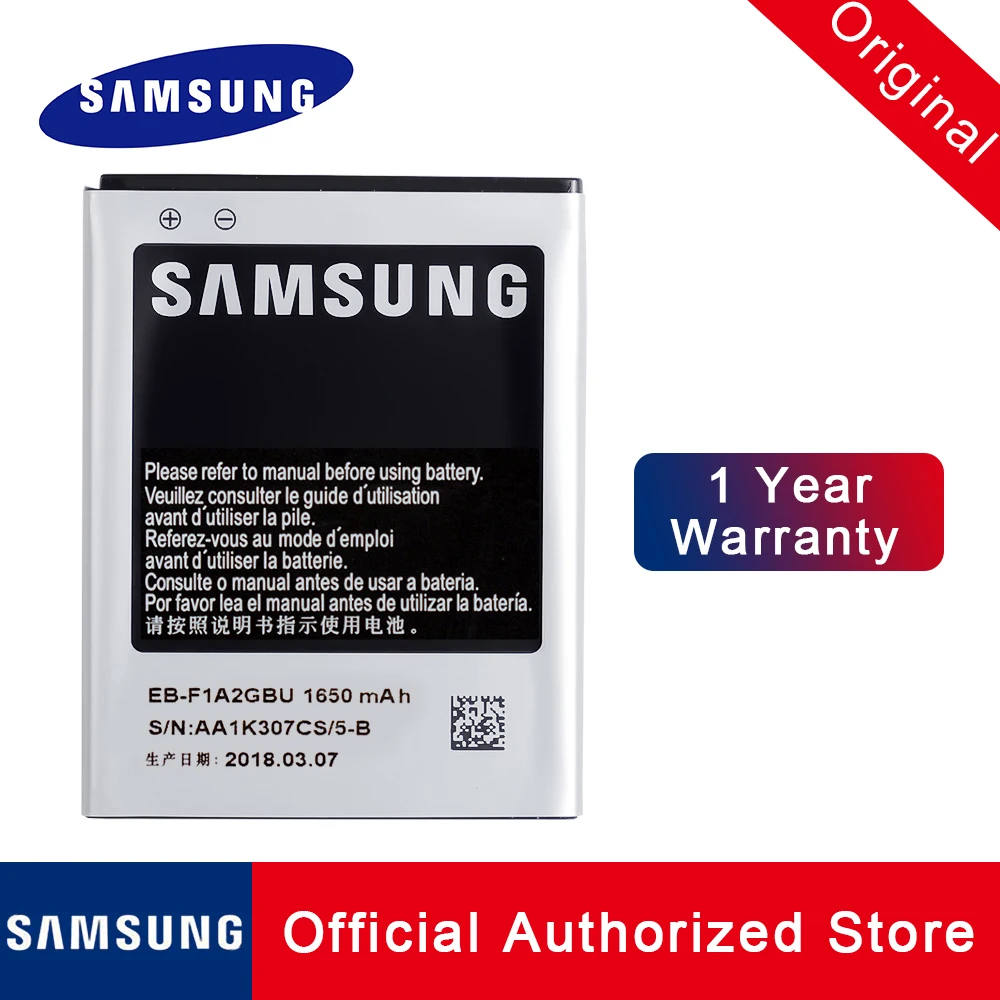 

Original Samsung Replacement battery EB-F1A2GBU For Samsung Galaxy S2 I9100 9100 i9100g i9103 i9105 I9108 i9050 1650mAh Batteria