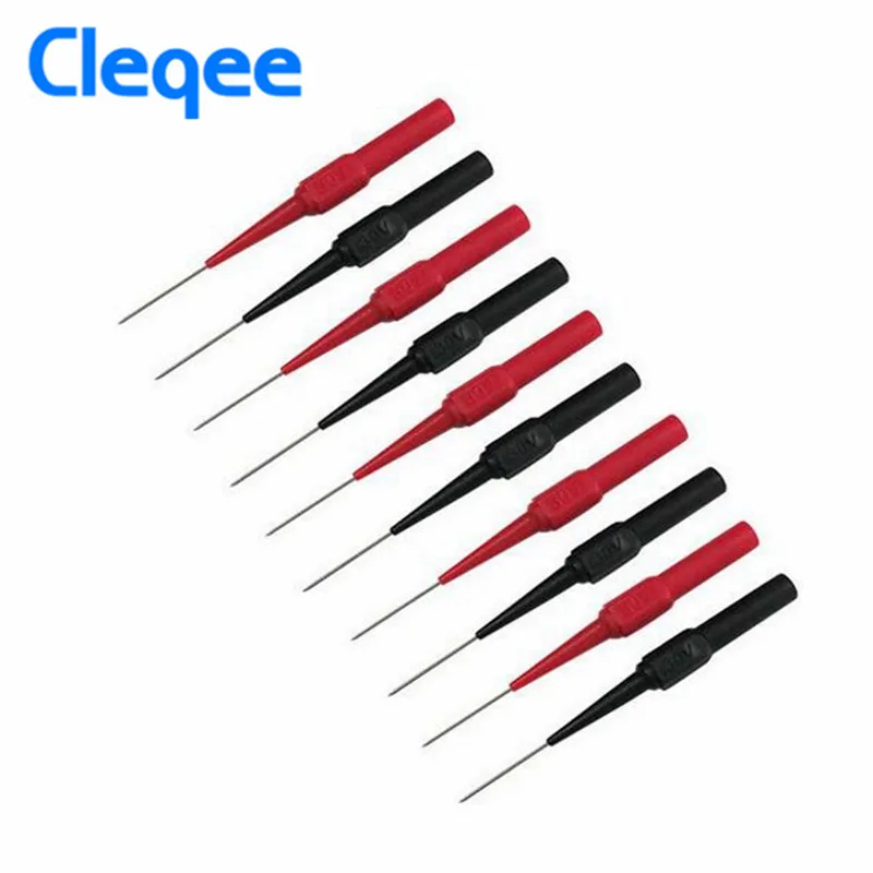 

Cleqee P5007 10Pcs Insulation Piercing Needle Non-destructive Multimeter Test Probes Black / Red