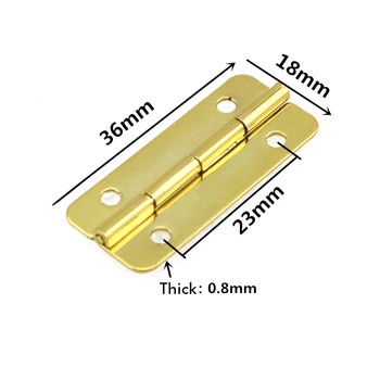 

20Pcs 36x18mm Rounded Angle hinge Retro Jewelry Box Hinge Gold/Silver Support Iron Spring Hinge Furniture Hinge Max Open 180 Deg