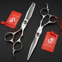 DRGSKL из нержавеющей стали 440C парикмахерские ножницы для стрижки волос, 6,0 дюймов Профессиональные Парикмахерские ножницы высокого качества