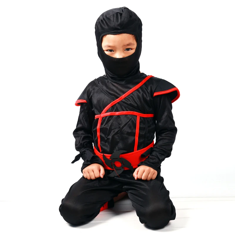 Маскарадный костюм для мальчиков с изображением японского воина-самурая, ниндзя, маскарадный костюм для детей 3-12 лет