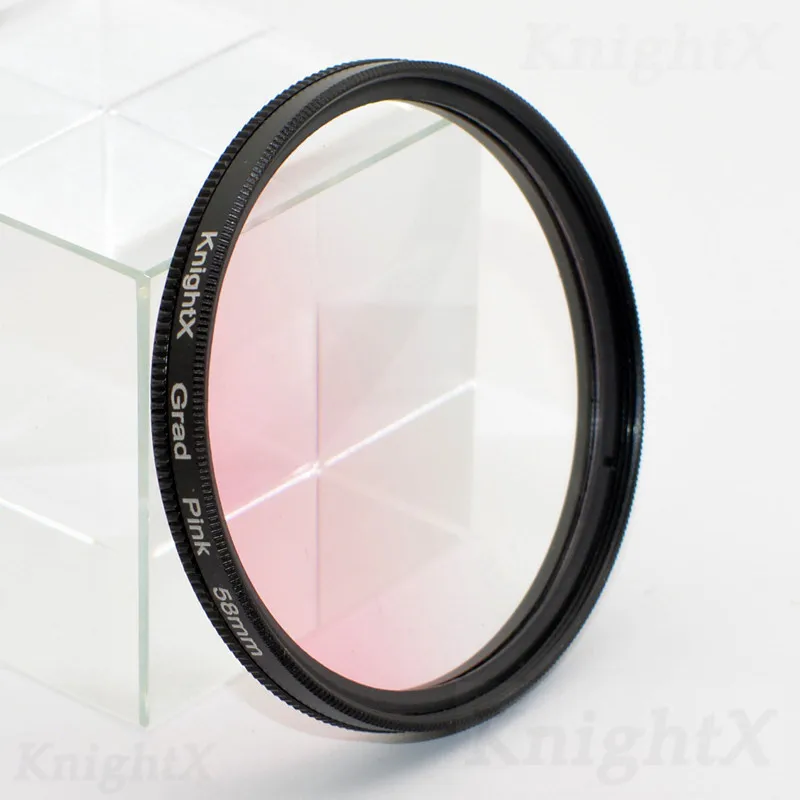 KnightX 24 цветной фильтр UV ND Star для nikon canon 49 мм 52 мм 55 мм 58 мм 62 мм 67 мм 72 мм 77 мм canon go pro d5300 600d d3200 d5100 - Цвет: Grad Pink