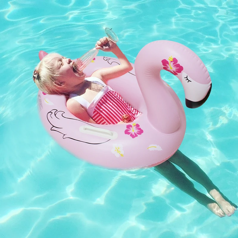 Детский надувной плавающий круг для бассейна с цветочным принтом и фламинго, детское сиденье для безопасности воды, шезлонг boia Piscina