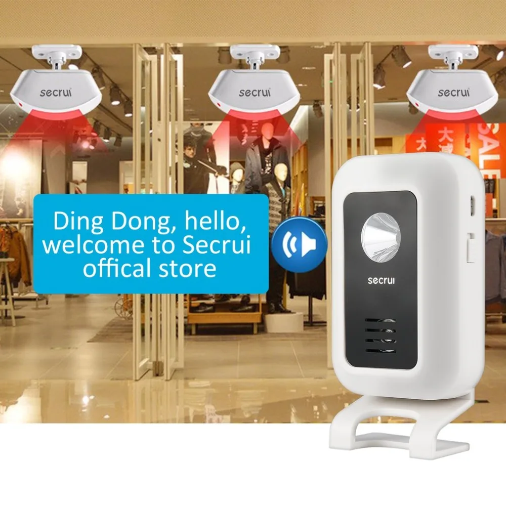 

Wireless Doorbell Welcome IR Infrared motion sensor Alarm 280M range home shop Door Bell Magnetic Chime night light Deaf