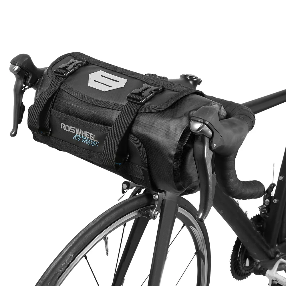 

Bicycle Bag Waterproof Cycling Mountain Road MTB Bike Front Frame Handlebar Pannier Dry Bag with Roll Top Closure Adjustable
