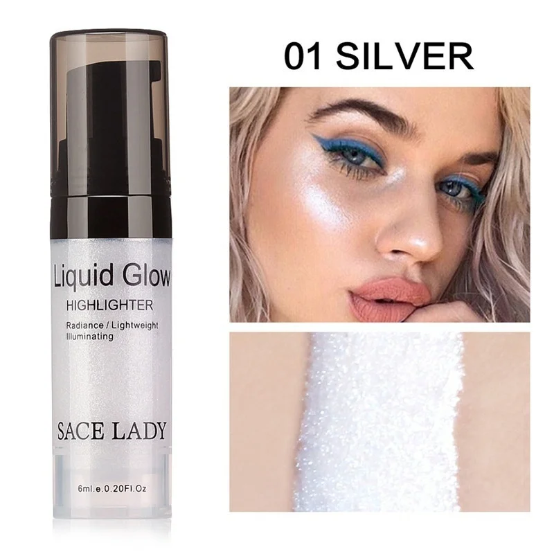 SACE LADY illuminator жидкий хайлайтер Крем для осветления лица контуринг макияж Glow Kit Body Shimmer Shine коричневый кремовый автозагар - Цвет: LADY 01