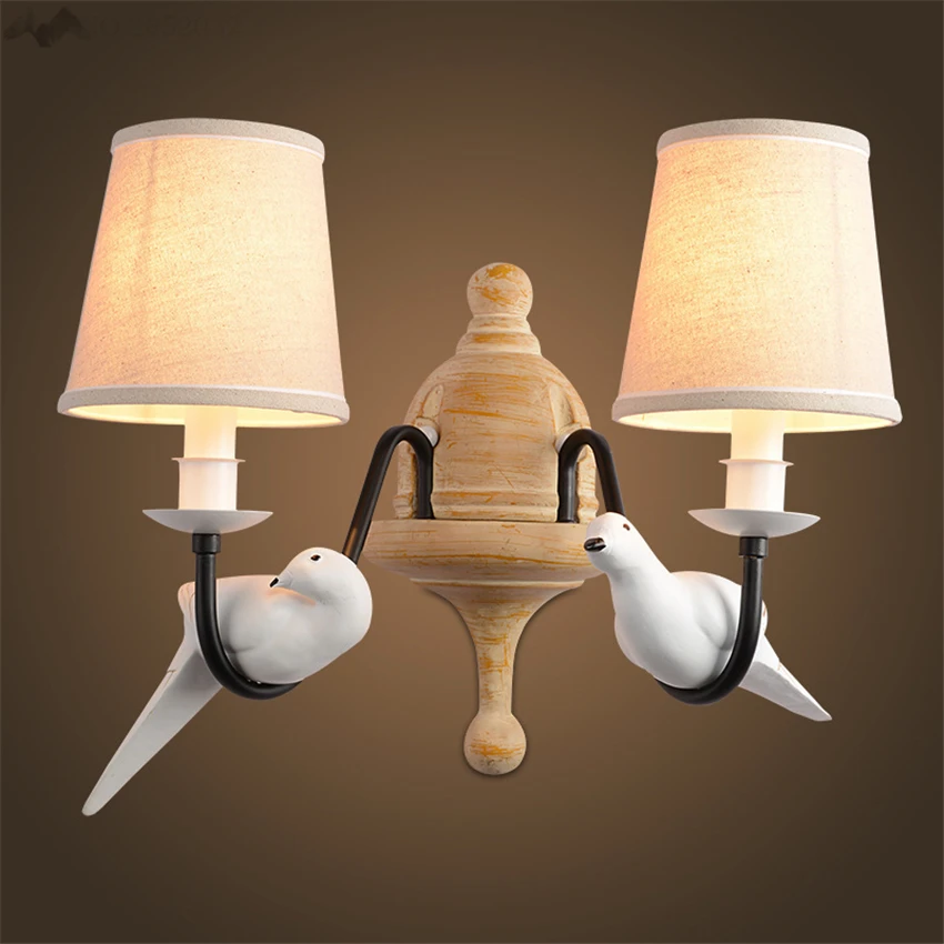 

LFH Modern Fashion Creative Pendant light Country Style Resin Dove Bird Lamp Retro Lamp for Restaurant Living Room cafe 2 heads