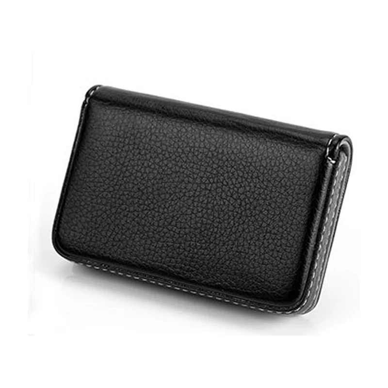 PU Leather + stainless Steel Men Credit Card Holder Women Metal Bank Card Case Box