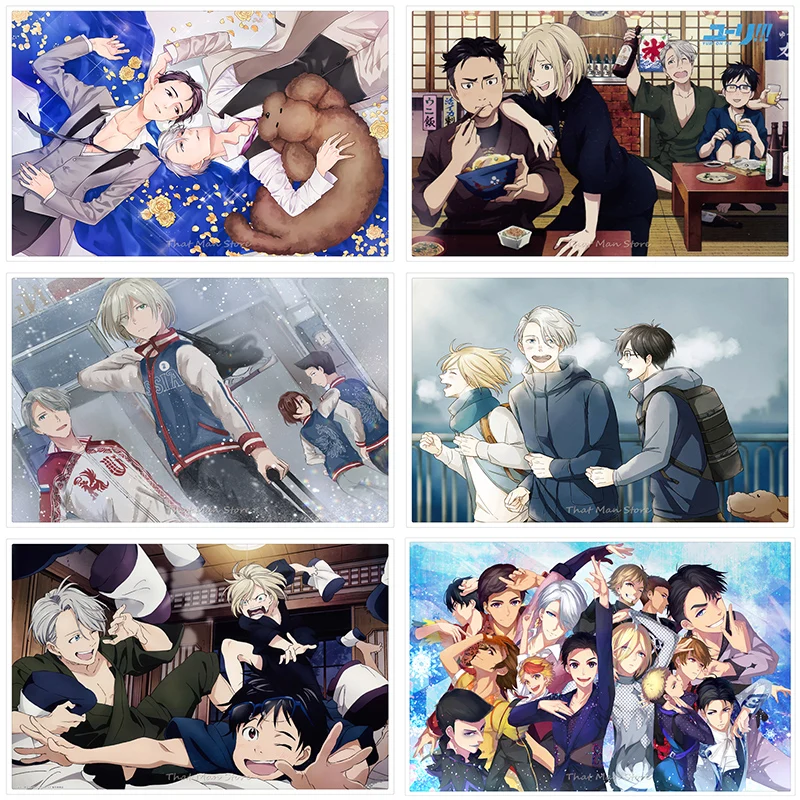 

Japanese Anime YURI!!! on ICE Wall Poster Home Decor white kraft paper poster wall sticker decorative painting