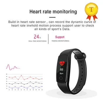 

Smartband Real-time Heart Rate Monitor ip67 waterproof Color Screen Touch Smart Bracelet Multi-mode Activity Tracker Wristband