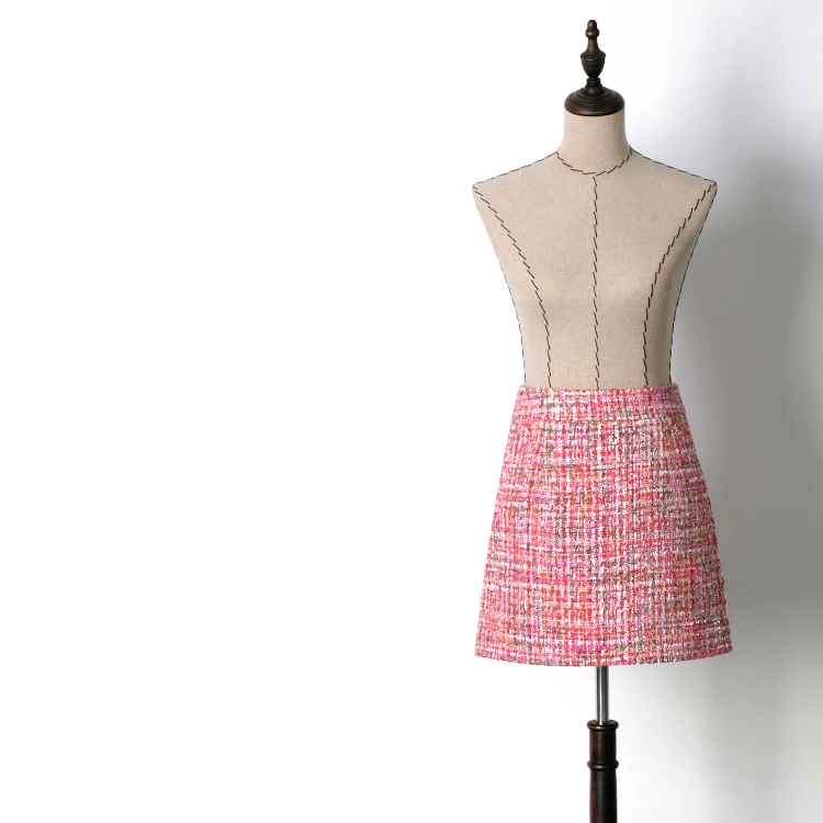 Новинка; QZ8813081; стильная юбка с высокой талией; юбка в стиле хип-хоп; твидовая юбка для детей