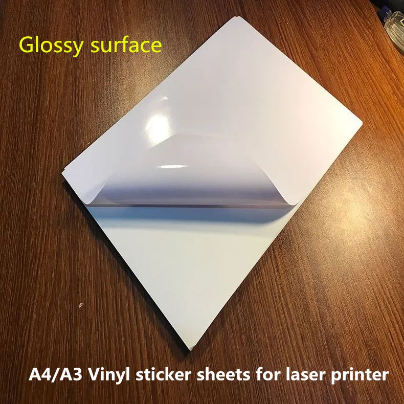 Self Adhesive a4 size Bright glossy Vinyl Sticker in sheets for Laser  printer - AliExpress