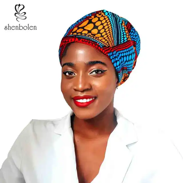 Shenbolen African Kente Headwrap Handmade Women Headband Scarf Turban 