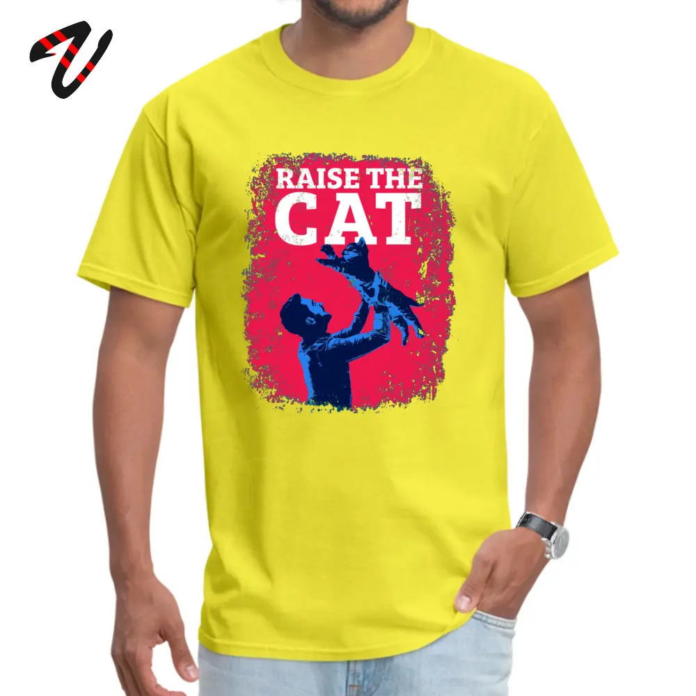 Raise The Cat T Shirt Brand New Short Sleeve Unique Pure Cotton Round Collar Men Tops & Tees Funny Tee Shirt ostern Day Raise The Cat -19278 yellow