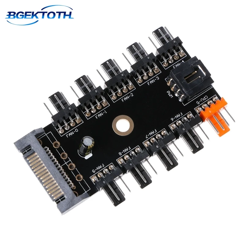 Computer Components Fan Hub Board 1 To 10 Way Splitter PWM