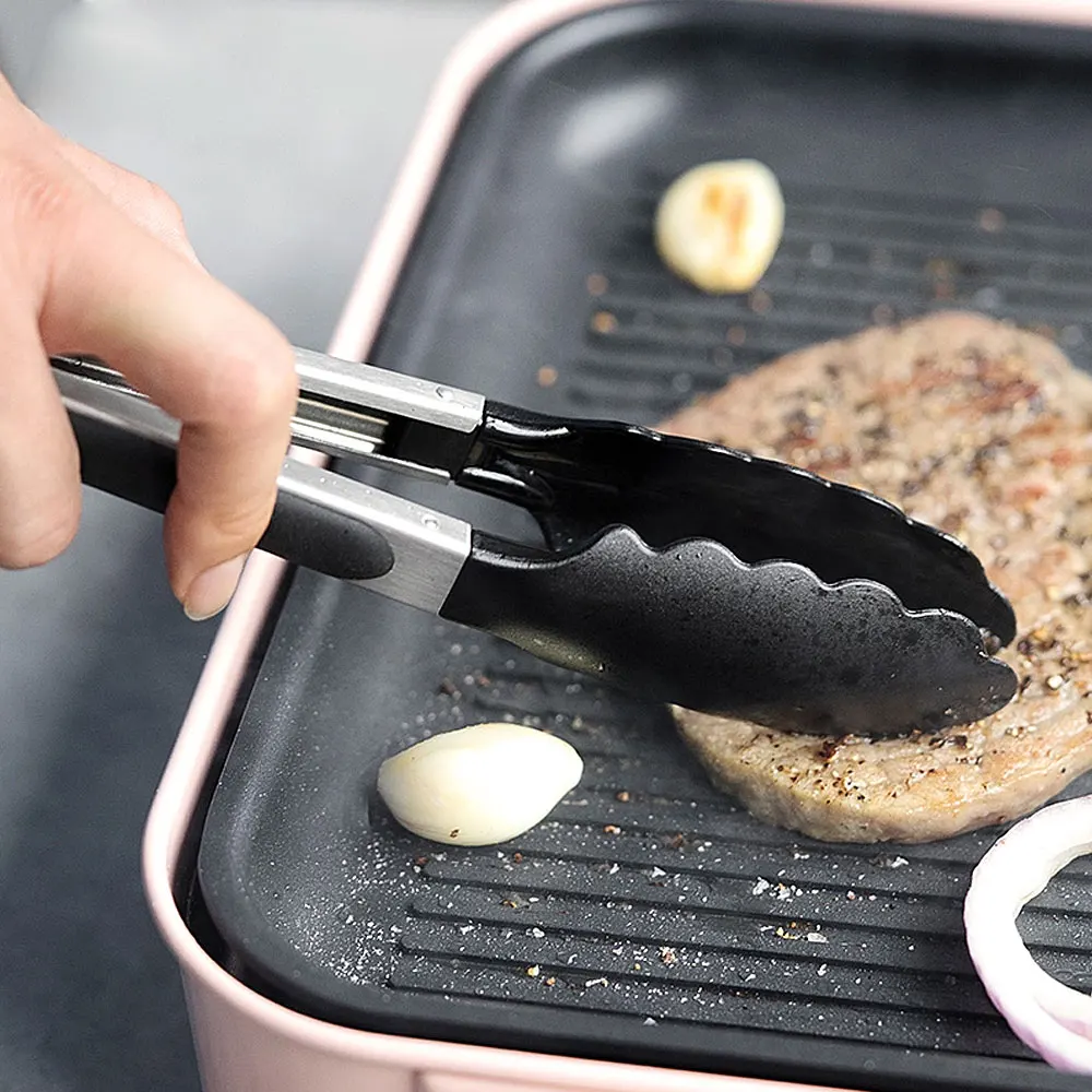 Stainless Steel Food BBQ Tongs High Temperature Resistance Barbecue