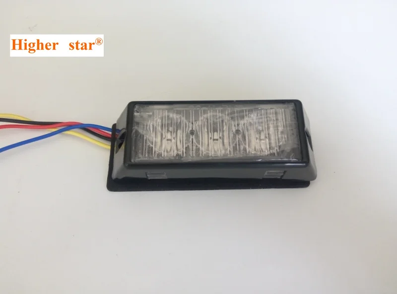 Более высокая звезда DC12V, 3*1 Вт Led Автомобильный гриль сигнальные огни, аварийный свет, полицейские стробоскопы, 16 flash шаблон, водонепроницаемый