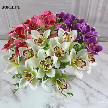 

20pcs High Quality Fake Flowers Orchid Artificial Magnolia Flowers Home Wedding Decor Silk Flowers Indoor Display Flower Orchid