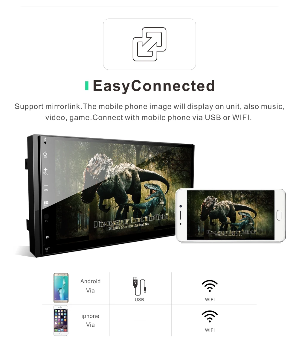 Clearance Dinpei 7" 2 Din Car Multimedia Player GPS Navigation Stereo Audio Radio Mp5 WiFi SD USB touch screen Universal Android 7.1 11