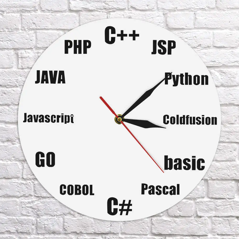 Программируемый язык минималистичный дизайн настенные часы бизнес IT офис Настенный декор программа Nerd кварцевые настенные часы, подарки для IT Geeks