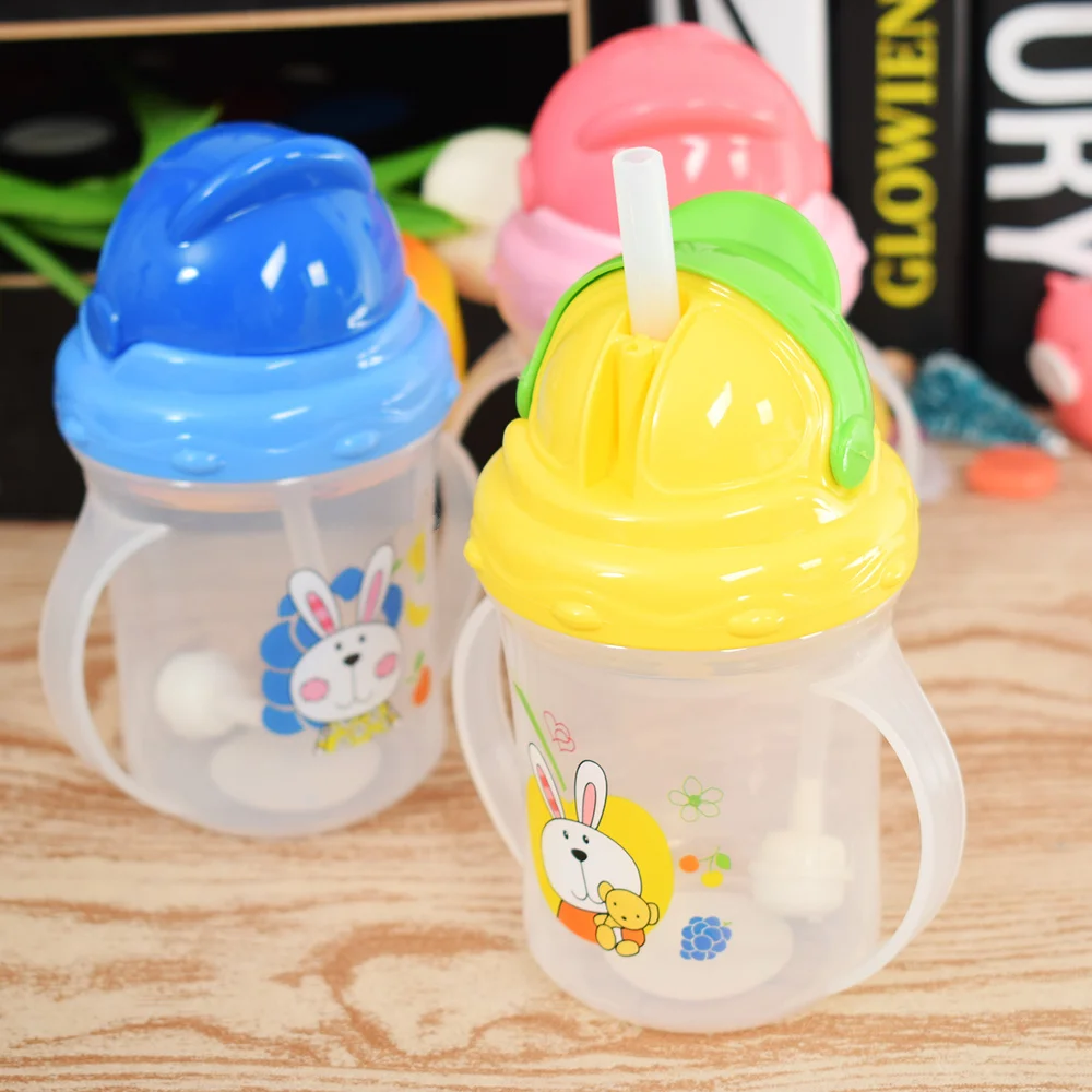 

Lovely 150 ml Newborn Baby Infant Toddler Children Learn Drinking Straw Bottle Sippy Cup Cool