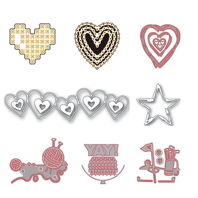 

Hearts Pentagram Wool Golf Metal Cutting Dies for DIY Scrapbooking Troqueles Paper Cards Decorative Crafts Embossing New 2018