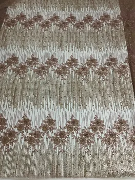 

5 yards glued glitter lace fabric on sale embroidery mesh material for evening dress Diudiu-81108 with beads