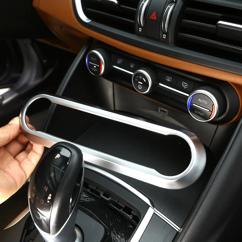 Для Alfa Romeo Giulia Центральная рамка регулировки кондиционера декоративная рамка для кнопки Abs Хром Интерьер автомобиля модификация