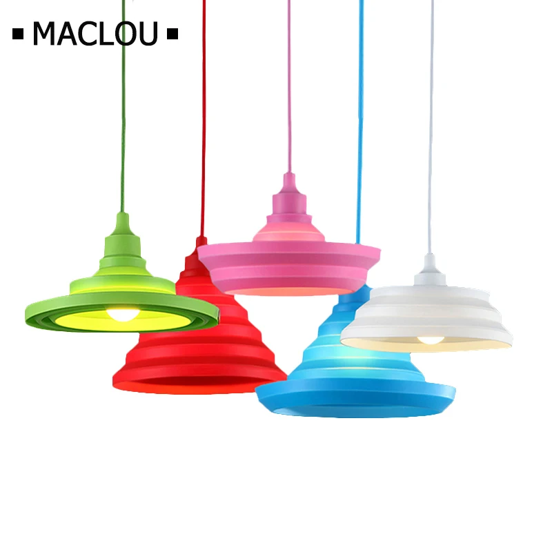

E27 Silicone Pendant Lights Lustres Lamparas De Techo Colgante Moderna For Loft Luminaire Suspendu Nordic Ceiling Pendant Lamp