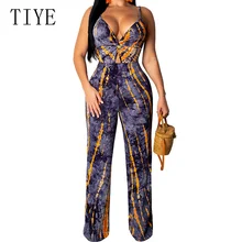 TIYE Women Fashion Spaghetti Strap Sexy Jumpsuits Print Sleeveless Bodysuit Hollow Out V Neck Casual Romper Vintage Playsuit цена TIYE Women Fashion Spaghetti Strap Sexy Jumpsuits Print Sleeveless Bodysuit Hollow Out V Neck Casual Romper Vintage Playsuit цены онлайн
