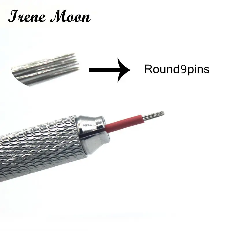 

10pcs Microblading Needles Round 9 Pins Manual Disposable Fog Eyebrow Tattoo Needles Microblade Permanent Makeup Supplies