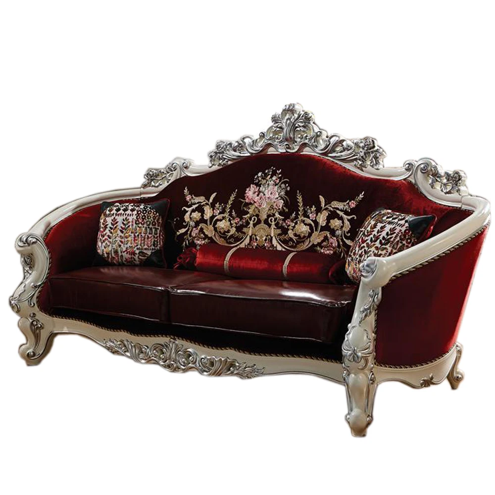 خشب صلب فاخر جلد W و نسيج عالي الجودة طقم أريكة ل منزل كبير خشب صلب فاخر جلد W و نسيج عالي الجودة طقم أريكة ل منزل كبير