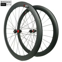 BIKEDOC Carbon Bicycle Wheel DT240S Hub Sapim Cx-Ray Road Bike Wheelset 50MM Clincher 25MM U Shape 700C