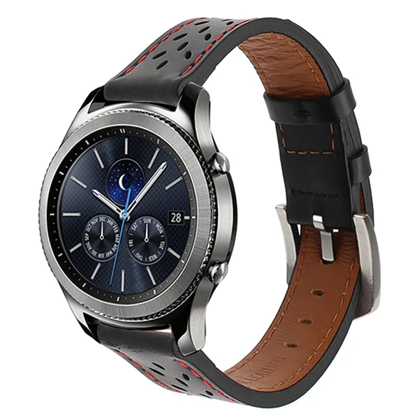 IWonow 22 мм ремешок из натуральной кожи для samsung gear S3 Galaxy Watch 46 мм R800 Quick Release Band сталь застежка ремешок на запястье