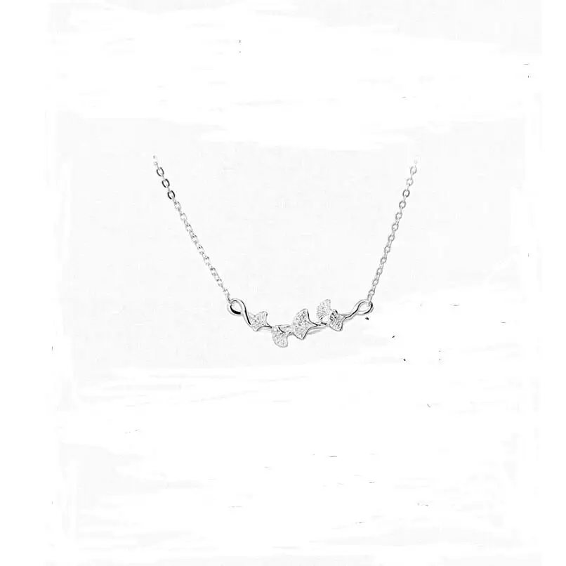 zhao Jewelry Ginkgo biloba Necklace female Clavicular chain silver | Украшения и аксессуары