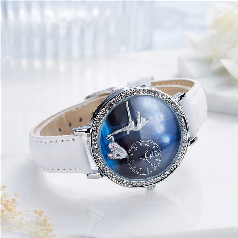 Miss Keke New 3d Clay Cute Mini World Ballet Gir Women Watches Relogio Feminino Ladies Fashion Leather Wristwatches 641