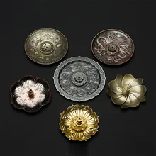 PINNY металлический круглый держатель для благовоний сплав Дракон резьба палочка ладан горелки чай церемония Аксессуары Лотос металлический декор дзен