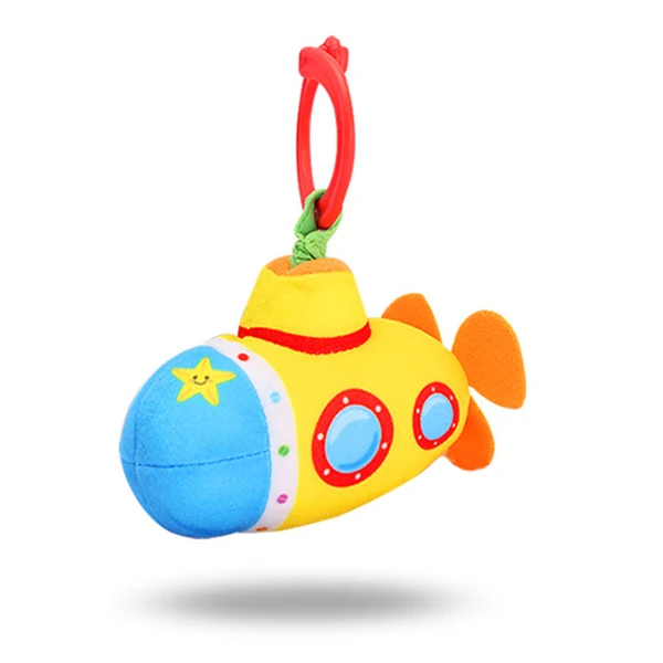 Детские милые Плюшевые Ручные колокольчики, вибрационные Погремушки для новорожденных, детские развивающие игрушки для детей, подарок WJ408 - Цвет: Submarine hanging