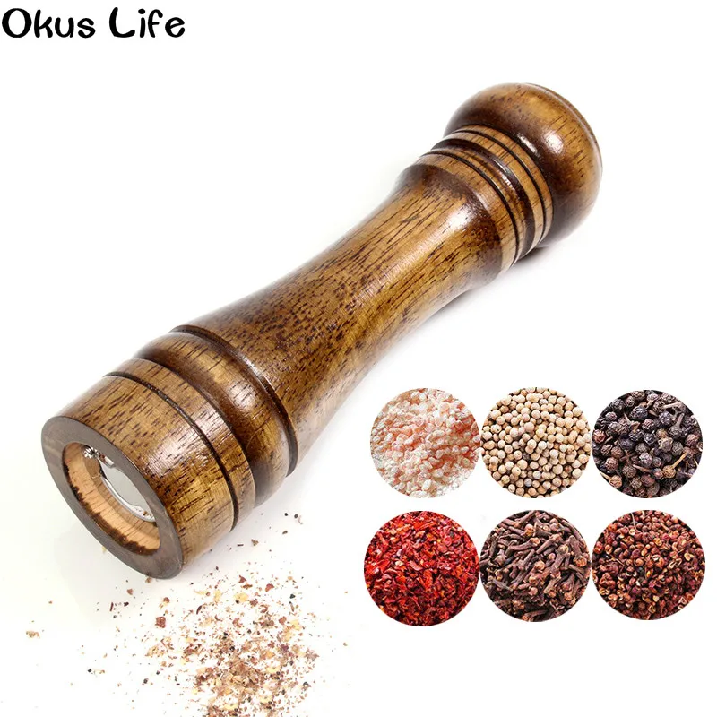 

2019 Newest Salt and Pepper Mill, Solid Wood Pepper Mill with Strong Adjustable Ceramic Grinder 5" 8" 10" - Kitchen Tools
