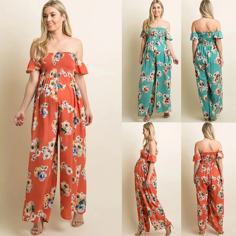 

2018 New Clothes for Pregnant Women Maternity Clothes Loose Jumpsuits Printing Pregnancy Clothing Pregnant Women's Trousers